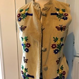 Double D Ranch Gorgeous Suede Beaded Vest XS